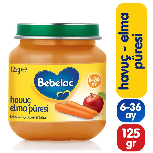 Bebelac Havuç Elma Püreli Kavanoz Maması 125 Gr - 1