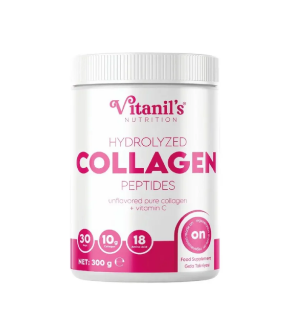 Collagen Peptides Kollajen Peptit ve Vitamin C İçeren Takviye Edici Gıda 300 Gr. - 1