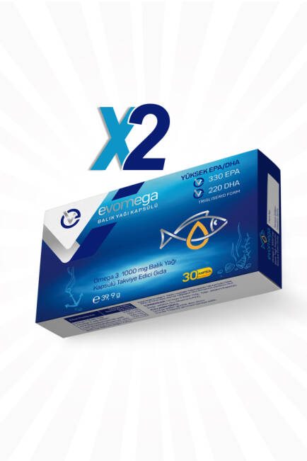 Evomega Omega 3 1000mg Balık Yağı 30 Kapsül 2 Adet - 2