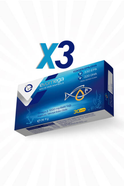 Evomega Omega 3 1000mg Balık Yağı 30 Kapsül 3 Adet - 2