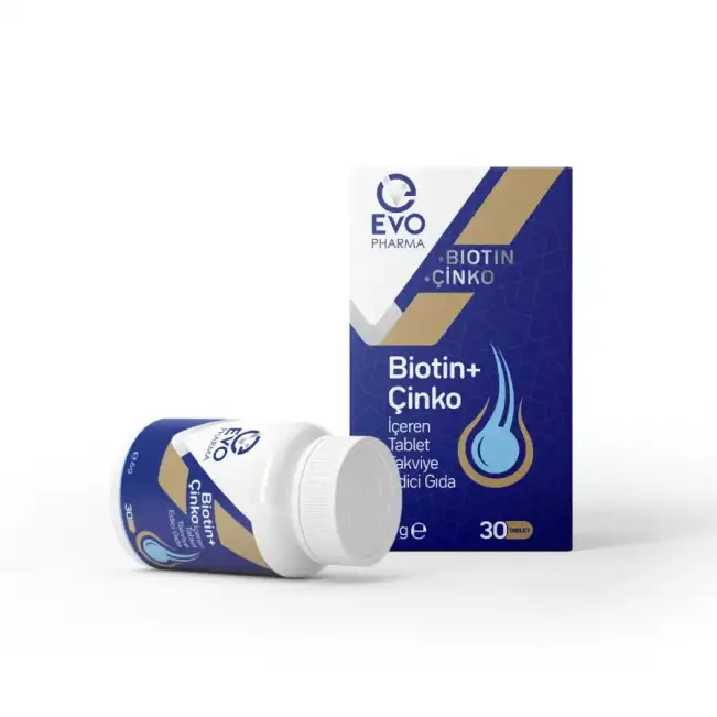 Evopharma Biotin + Çinko İçeren Takviye Edici Gıda 30 Tablet - 3