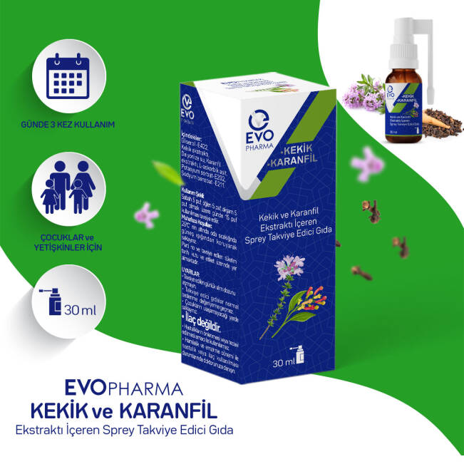 Evopharma Kekik Ve Karanfil Ekstraktı İçeren Sprey 30ml - 1