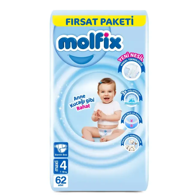 Molfix Bebek Bezi Fırsat Paketi 4 Beden 7-14 Kg 62 Adet - 1