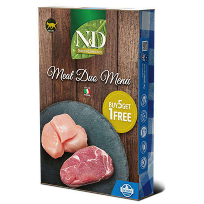 N&D Meat Duo Menu Etli Yetişkin Kedi Konservesi 70gr (6 AL 5 ÖDE) - 1