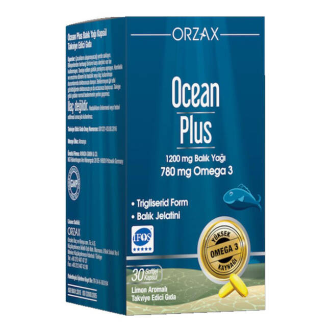 Orzax Ocean Plus 1200 mg 30 Kapsül Balık Yağı - 1