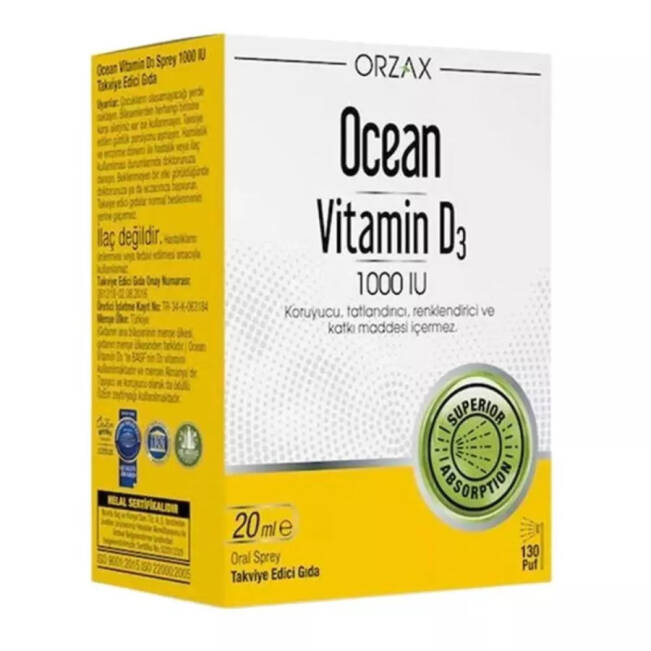 Orzax Ocean Vitamin D3 400 IU Sprey 20ml - 1